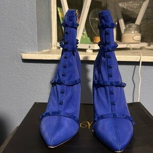 So Me Blue Spike Heels